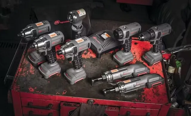 A selection of Ingersoll Rand handheld power tools