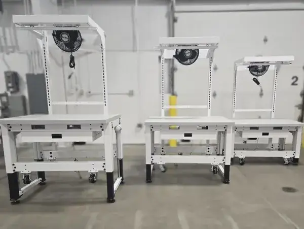 Multiple ergonomic workstation tables