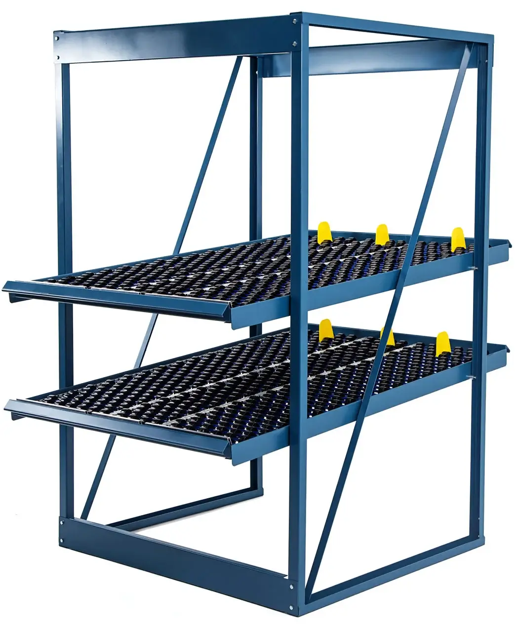 Shelf track carton flow shelving