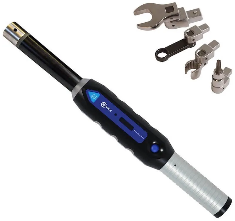 Tranducerized torque wrench with interchangeable drive ends