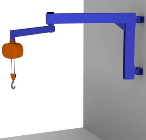 Wall mounted articulating jib crane